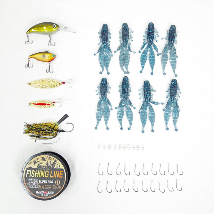 楽天市場 バス釣り応援セット 残り2セットのみ 通常価格から30 Off バス釣りルアー ワーム ラインその他 合計 9点セット クランクベイト バイブレーション ヘビースプーン ラバージグ ワームetc 10ver