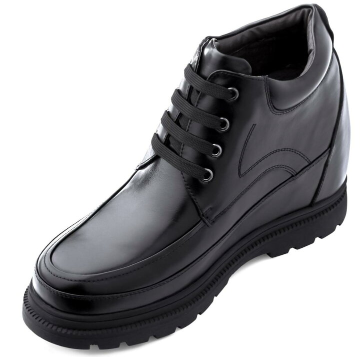 楽天市場 14cmup 14cmup シークレットシューズ 14j Black ブーツタイプ シークレットシューズ 靴 At足つき 本革 14cm背が高くなる シークレットブーツ シークレット メンズ ブラック 黒 紐靴 10ver