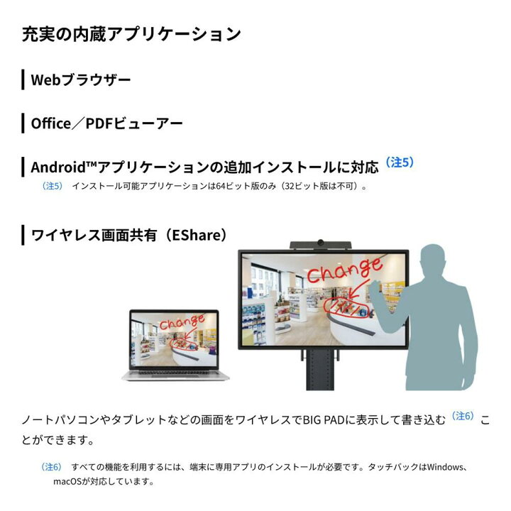 楽天市場】シャープ タッチディスプレイ 4K BIG PAD PN-LM431 43インチ 