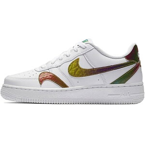 NIKE iCL AIR FORCE 1 LV8 2 GS 'MISPLACED SWOOSHES - WHITE MULTI' GA tH[X  GxCg 2 LbYTCYf "~XvCXh XEbV" LbY fB[X Xj[J[ WHITE/WHITE/MULTI-COLOR CZ5890
