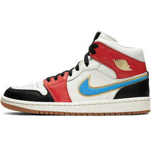 NIKE iCL WMNS AIR JORDAN 1 MID SE 'LET(HER)MAN' fB[XTCYf GA W[_  ~bh XyVGfBV "^[}" fB[X Y Xj[J[ SAIL/METALLIC GOLD-GYM RED-BLACK D