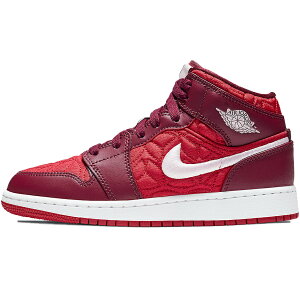 NIKE iCL AIR JORDAN 1 MID SE GS 'RED QUILTED' LbYTCYf GA W[_  ~bh XyVGfBV "bh LeBO" LbY fB[X Xj[J[ GYM RED/DARK BEETROOT-WHITE-P