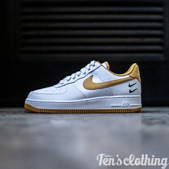 100 - nike air epic white gold sneakers at  - Nike force Air Force 1  07 LV8 Double Swoosh White Light Ginger CT2300 - StclaircomoShops