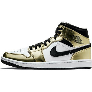 NIKE iCL AIR JORDAN 1 MID SE 'METALLIC GOLD' GA W[_  ~bh XyVGfBV "^bN S[h" Y fB[X Xj[J[ METALLIC GOLD/BLACK-WHITE ^bNS[h/u