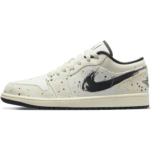 NIKE iCL AIR JORDAN 1 LOW 'BRUSHSTROKE SWOOSH - PAINT SPLATTER' GA W[_  [ "uVXg[N XEbV yCgXvb^[" Y Xj[J[ NATURAL/BLACK-MULTI DM3528-100yCOWJ 