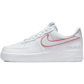 NIKE ナイキ AIR FORCE 1 'JUST DO IT' エア フォース 1 'ジャスト ドゥ イット' メンズ レディース スニーカー WHITE/NOBLE GREEN/METALLIC SILVER/UNIVERSITY RED DQ0791-100【海外展開 日本未入荷】