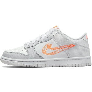 NIKE iCL DUNK LOW SE GS '3D SWOOSH' LbYTCYf _N [ SE '3D XEbV' LbY fB[X Xj[J[ WHITE/PURE PLATINUM/TOTAL ORANGE DR0171-100yCOWJ {ׁz