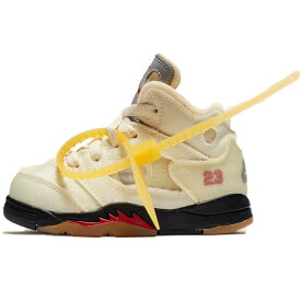 NIKE ナイキ OFF-WHITE X AIR JORDAN 5 RETRO SP TD 'SAIL' ベビーサイズモデル オフホワイト × ナイキ エアジョーダン5 "セイル" ベビー スニーカー SAIL/FIRE RED/MUSLIN/BLACK CV4828-100【限定完売モデル】