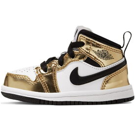 NIKE ナイキ AIR JORDAN 1 MID SE TD 'METALLIC GOLD' ベビーサイズモデル エア ジョーダン 1 ミッド SE TD 'メタリック ゴールド' ベビー スニーカー METALLIC GOLD/BLACK/BLACK DC1424-700【海外展開 日本未入荷】