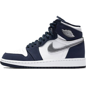 NIKE iCL AIR JORDAN 1 RETRO HIGH GS CO.JP 'MIDNIGHT NAVY' 2020 LbYTCYf GAW[_ 1 nC OG CO.JP "~bhiCglCr[" 2022 LbY fB[X Xj[J[ WHITE/METALLIC SILVER/MIDNIGHT NAVY 575