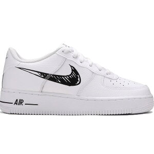 NIKE iCL AIR FORCE 1 LOW GS 'DOODLE SWOOSH -WHITE BLACK' LbYTCYf GA tH[X 1 [ 'hD[hD XEbV zCg ubN' LbY fB[X Xj[J[ WHITE/BLACK DM3177-100yCO