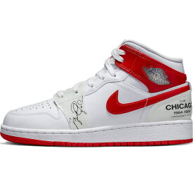 NIKE ナイキ AIR JORDAN 1 MID GS 'ROOKIE SEASON' キッズサイズモデル エアジョーダン1 ミッド "ルーキーシーズン" キッズ レディース スニーカー WHITE/UNIVERSITY RED DR6496-116【限定モデル】