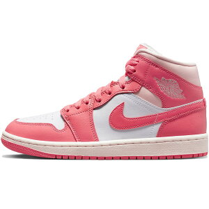 NIKE iCL WMNS AIR JORDAN 1 MID 'STRAWBERRIES AND CREAM' EBYTCYf GAW[_1 ~bh "Xgx[ Ah N[" fB[X Y Xj[J[ WHITE/SEA CORAL/ATMOSPHERE/SAIL BQ6472-18