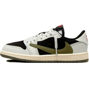 NIKE iCL PS TRAVIS SCOTT XAIR JORDAN 1 RETRO LOW OG 'OLIVE' LbYTCYf gBXEXRbg × iCL GAW[_1 [ OG "I[u" LbY fB[X Xj[J[ SAIL/UNIVERSITY RED/BLACK/ME