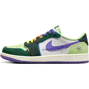 NIKE iCL AIR JORDAN 1 LOW OG 'DOERNBECHER 2023 RIDDHI MAHAJAN' GA W[_ 1 g [ OG 'h[xbJ[ 2023 fBE}nW' Y fB[X Xj[J[ GORGE GREEN/COURT PURPLE/WHITE/BARELY VO