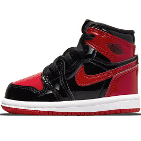 NIKE ナイキ TD AIR JORDAN 1 RETRO HIGH OG 'PATENT BRED' キッズサイズモデル エアジョーダン1 レトロ ハイ OG "パテント ブレッド" ベビー キッズ スニーカー BLACK/WHITE/VARSITY RED AQ2665-063【限定完売モデル】