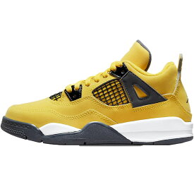 NIKE ナイキ PS AIR JORDAN 4 RETRO 'LIGHTNING' 2021 リトルキッズサイズモデル エアジョーダン4 レトロ "ライトニング ツアーイエロー" 2021 キッズ　ベビー スニーカー TOUR YELLOW/MULTI-COLOR/MULTI-COLOR/DARK BLUE GREY BQ7669-700【限定完売モデル】