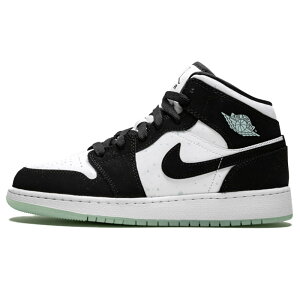 NIKE iCL AIR JORDAN 1 MID SE GS 'WHITE BLACK' GA W[_  ~bh XyVGfBV rbOLbYf "zCg ubN" LbY fB[X Xj[J[ WHITE/BLACK-TEAL TINT zC
