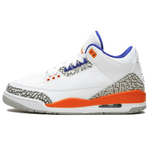 NIKE ナイキ AIR JORDAN 3 RETRO 'KNICKS' エア ジョーダン 3 レトロ ”ニックス" メンズ スニーカー WHITE/OLD ROYAL-UNIVERSITY ORANGE-TECH GREY ホワイト/オールドロイヤル-ユニバーシティオレンジ-テックグレイ
