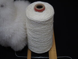 オリジナル毛糸毛混スラブ 5番手 オフホワイト 250g巻編み糸 織り糸 手芸糸 ニット糸