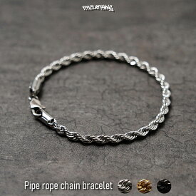 【楽天1位】 ブレスレット メンズ レディース 韓国 アクセサリー 男女兼用 ◆パイプロープ チェーン ブレスレット◆ シンプル ブレスレット つけっぱなし ステンレス シルバー ゴールド ブラック 春 夏 秋 冬 おしゃれ 韓国 ファッション ストリート ブランド