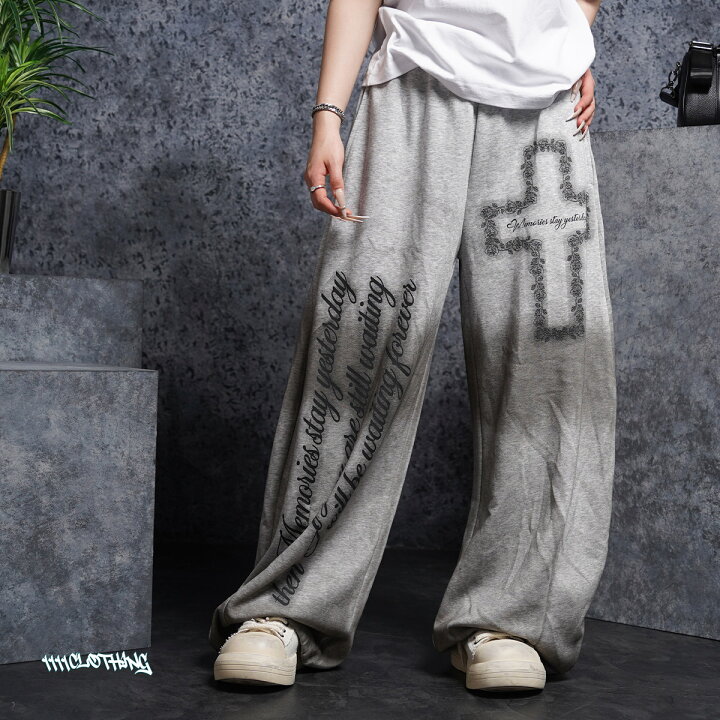ワイドパンツ ジーンズ SWEAT PANEL BAGGY PANTS/スウェットパネル 