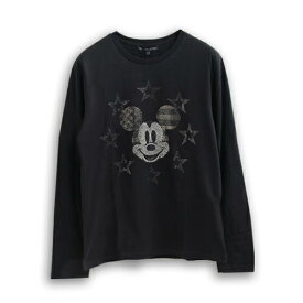 ラインストーンミッキーロンTee(顔)ディズニー ミッキー Mickey ペアルック カップル トップス お揃い 長袖 リンクコーデ お揃いコーデ 男女 ペア 服 韓国 tシャツ デート ロンtee メンズ レディース 可愛い カワイイ オシャレ お洒落 ファッション 1111