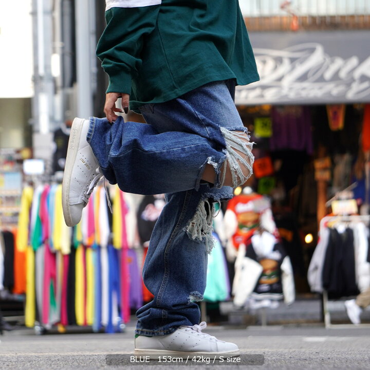 楽天市場】デニム ワイドパンツ メンズ バルーンパンツ レディース 