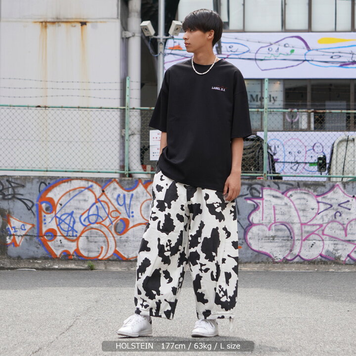 楽天市場 バルーンパンツ メンズ ワイドパンツ レディース パンツ 太い 綿100 カツラギ ボトムス デニム ボトム ワンポイント 刺繍 白 黒 緑 インディゴ 牛柄 S M L 大きいサイズ 韓国ファッション 夏 秋 冬 春 ストリート系 おしゃれ 韓国 服 アメカジ