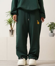 LA ロゴ刺繍 スウェットパンツ メンズ パンツ レディース スエットパンツ ストレート 綿100 裏毛 裏パイル セットアップ 可能 ボトムス ルームウェア 秋冬 秋服 秋 春 春服 韓国ファッション ストリート系 ブランド ストリートファッション