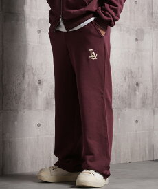 LA ロゴ刺繍 スウェットパンツ メンズ パンツ レディース スエットパンツ ストレート 綿100 裏毛 裏パイル セットアップ 可能 ボトムス ルームウェア 秋冬 秋服 秋 春 春服 韓国ファッション ストリート系 ブランド ストリートファッション