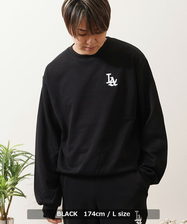 楽天市場】LA ロゴ刺繍 ルーズ スウェット メンズ トレーナー 