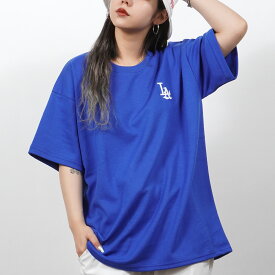 オーバーサイズ tシャツ メンズ ビッグtシャツ レディース ビッグシルエット トップス 半袖 カットソー クルーネック ビッグt LA ロゴ 刺繍 ワンポイント刺繍 大きいサイズ 韓国ファッション 夏 夏服 春夏 ストリート系 おしゃれ 韓国 服 オリジナルLA ストリート ブランド