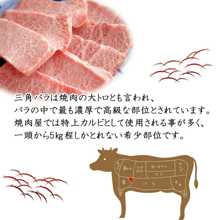 楽天市場】A5等級 極上 霜降 三角 バラ 焼肉 200g s 【 焼肉 肉 牛肉  