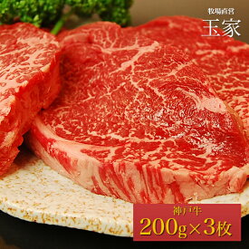 【送料無料】【神戸ビーフ ギフト】神戸牛 ランプステーキ肉 200g×3枚（冷蔵）国産 牛肉 内祝い ステーキ 肉 牛肉 贈答 お返し お取り寄せグルメ 巣ごもり 自粛 復興応援