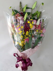 全国配送可能! 花束 豪華ラン入り お誕生日・送別会などお祝い事に贈れます rht-0032