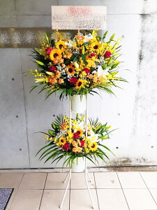 RT-ST2-9999 年間25000本制作 花のプロにおまかせスタンド花2段 御祝・開店・誕生日・お礼・ショールーム・モデルルームなどの御祝事に!全国配送可能!※15時までのご注文で当日配送出来