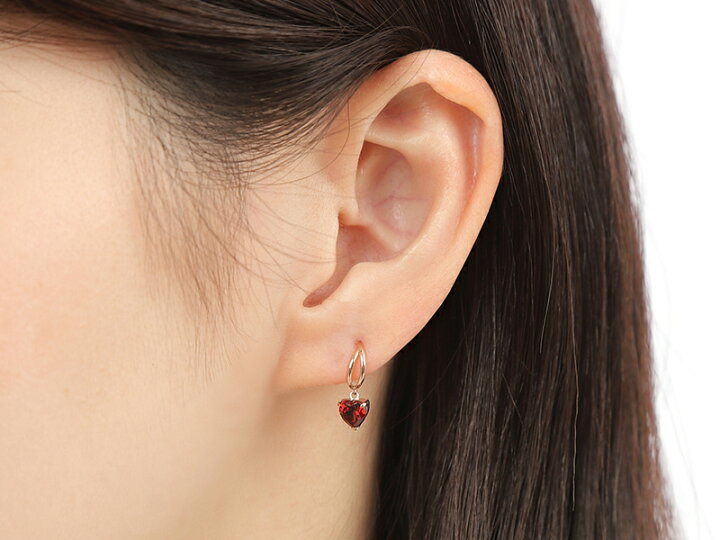 楽天市場】ピアス ガーネット ピアス 18k 揺れる 18金 K18 大粒 