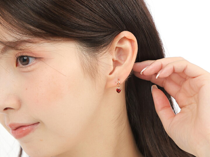 楽天市場】ピアス ガーネット ピアス 18k 揺れる 18金 K18 大粒 