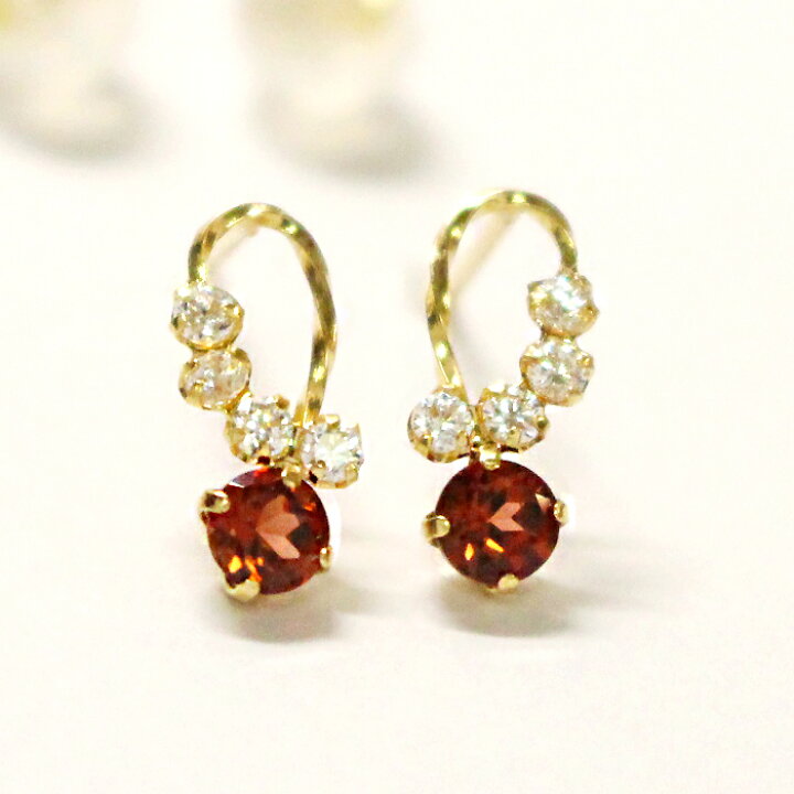 楽天市場】ピアス ガーネット ピアス 着けただけでスペシャル気分 