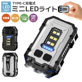 【5%OFF】Type-c充電式ミニLEDライト 防水 耐衝撃 丈夫 超強力 ハンディライト 携帯ライト 非常用ライト 懐中電灯 コンパクト 充電式 超小型 軽量 300LM マグネット内蔵 キーリング 照明 停電対策 COB LED キーライト ミニ LED フラッシュライト 高輝度 便利 使いやすい 黒