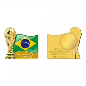 FIFA ワールドカップ カタール 2022 公式 トロフィー ピンバッジ ブラジル F22PN0035BRA( サッカー ワールドカップ ブラジル代表 オフィシャル グッズ Wカップグッズ カタール大会 ネイマール 応援 ピンバッジ ワールドカップカタール ワールドカップグッズ )