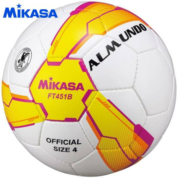 楽天市場 ミカサ サッカーボール4号almundo 検定球 イエロー ピンク Ft451byp イレブンストア 楽天市場店