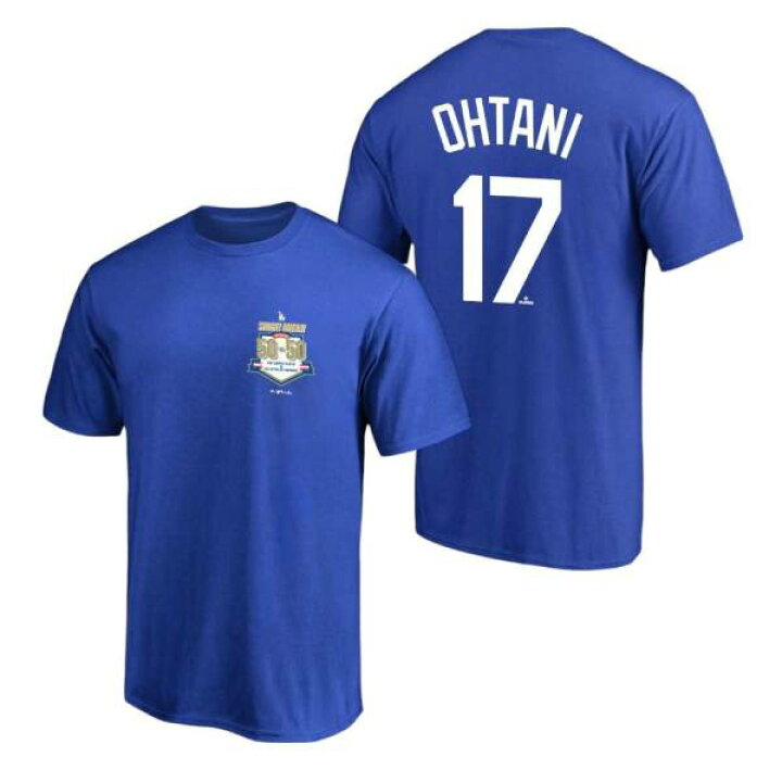 楽天市場】ドジャース 大谷翔平 ネーム＆ナンバー Tシャツ (50-50 ver 
