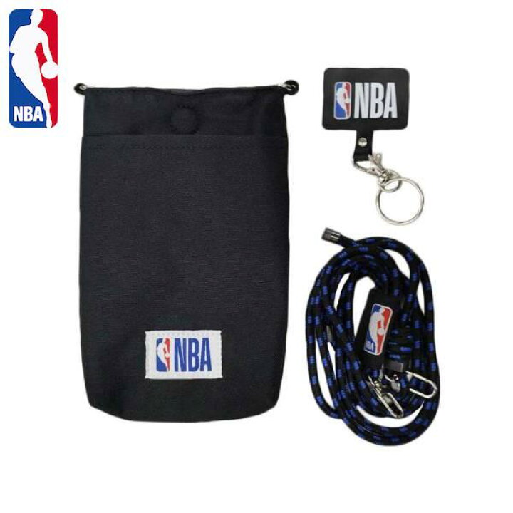  NBA ショルダーポーチ(ファンタブ付) NBA53315 黒　バッグ