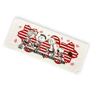 ラグビー日本代表 スヌーピー フェイスタオル さくら柄 XT25206504( JAPAN タオル グッズ 応援 ラグビー ブレイブ ブロッサムズ )