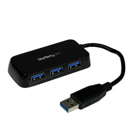 4ポート SuperSpeed USB3.0ハブ ポータブルミニUSB Hub 1x USB A (オス)-4x USB 3.0 A (メス) ブラック