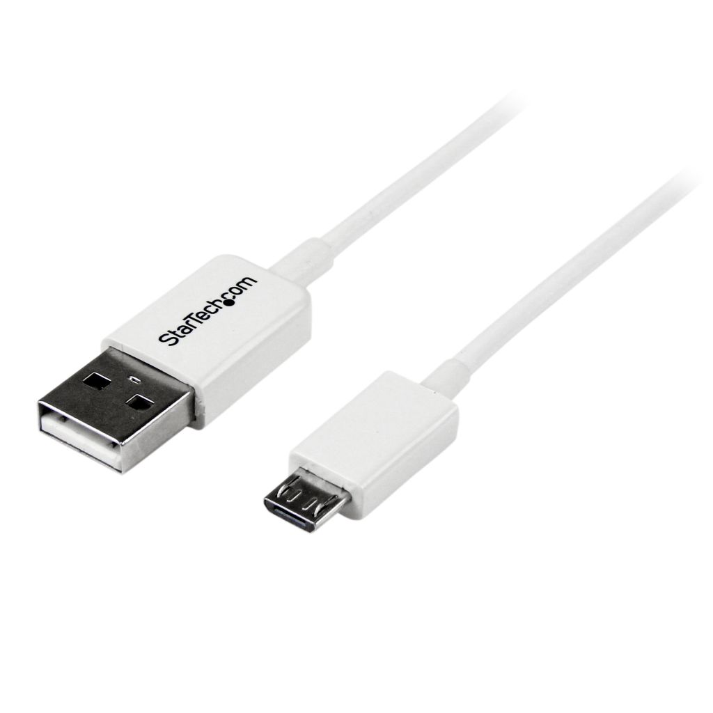 StarTech.com USBPAUB1MW 1m ホワイト 注目ブランド micro USB2.0ケーブル 1年保証 USB A 変換アダプタ micro-B -USB オス