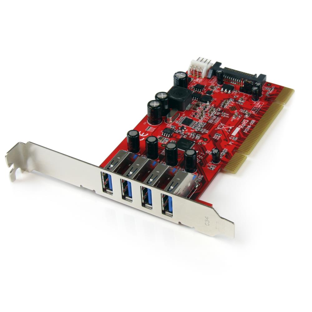 保証 StarTech.com PCIUSB3S4 SuperSpeed USB 本日の目玉 3.0 SATA電源コネクタ搭載 最大900mAまでUSBバスパワー供給可能 4ポート増設PCIカード