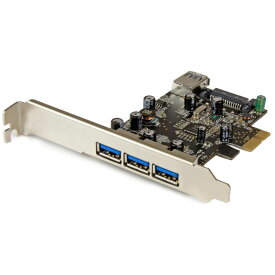 USB 3.0 4ポート増設 PCI Expressカード 外部ポート x3/ 内部ポート x1搭載 Windows 7/8でネイティブOSに対応 フルサイズ/ロープロファイルPCIに対応